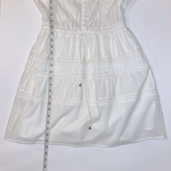 Heartloom Anthropologie Perla Dress Eggshell Ivory Eyelet Flutter Sleeve Boho S - Picture 8 of 11